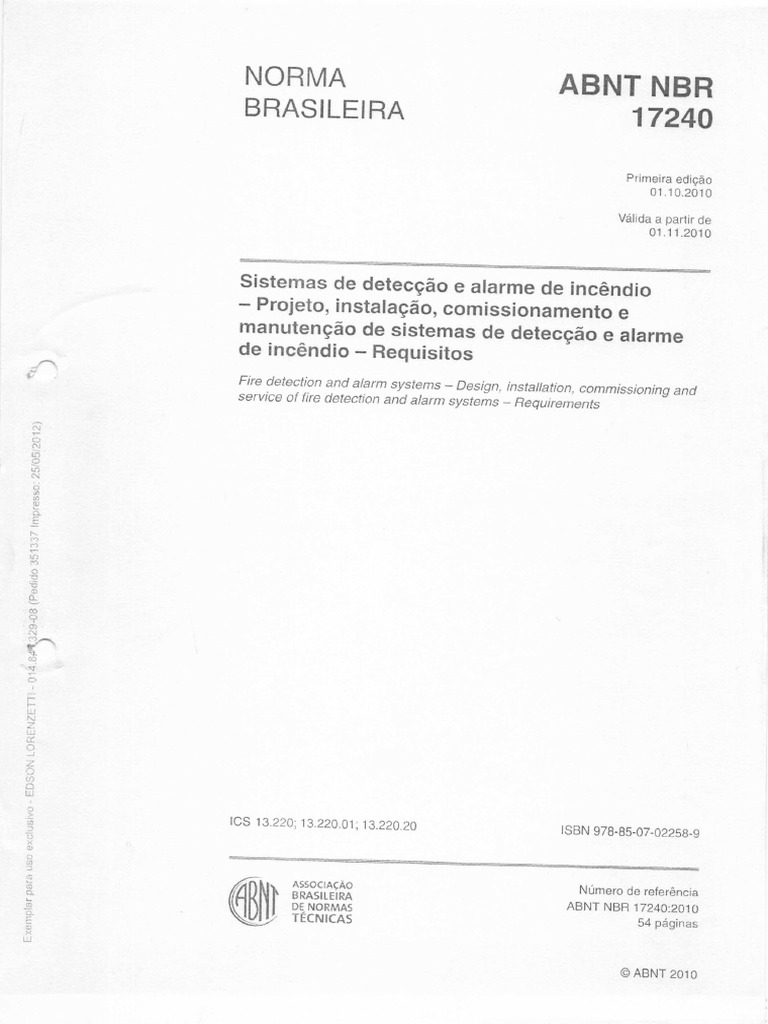 NBR 17240 - Detecção | PDF