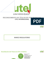 Reconocimiento de Títulos de UTEL en Bolivia
