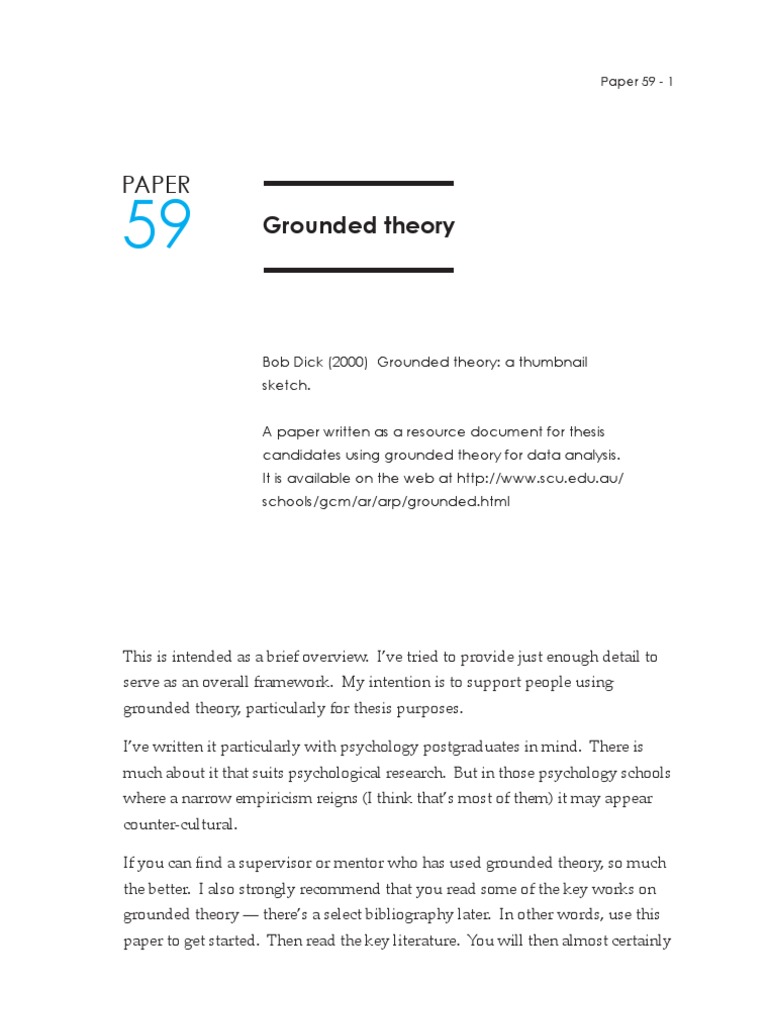 Paper: Grounded Theory | PDF | Qualitative Research | Scientific Method