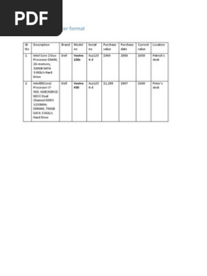 Asset Register
