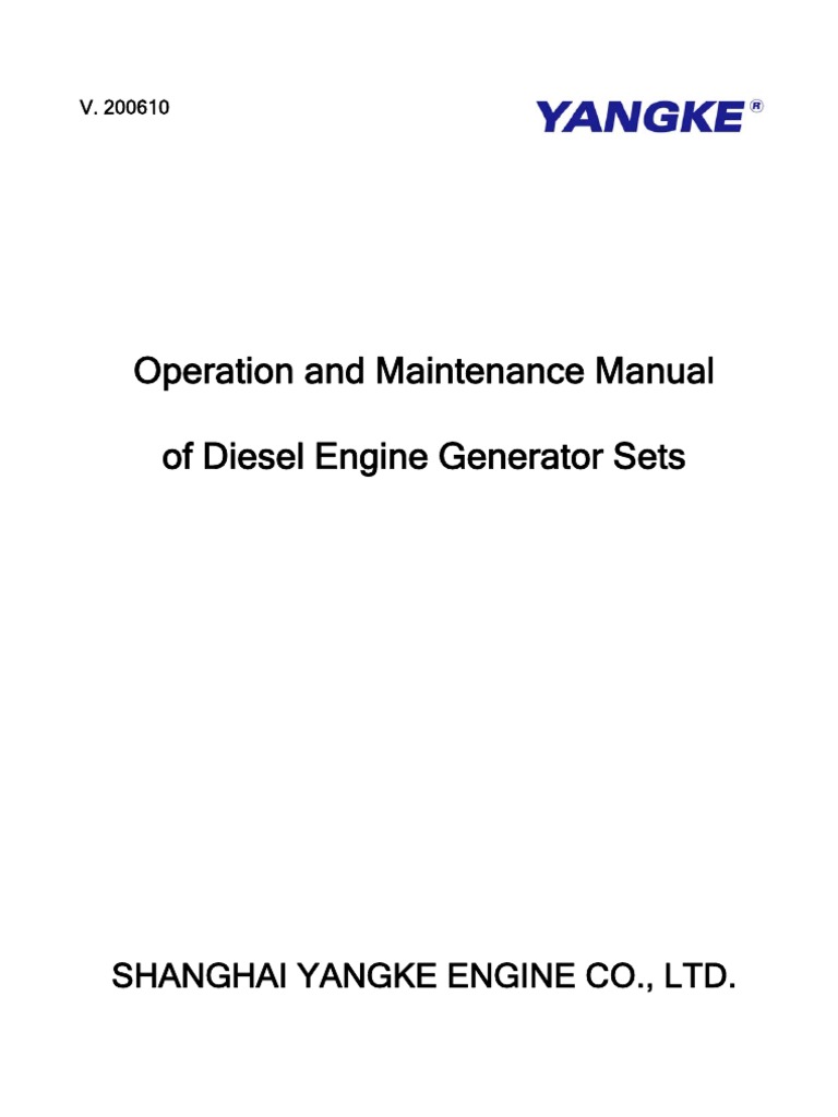 Diesel Generator Operation Manual PDF | PDF | Internal Combustion ...
