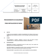 PS-001 - Procedimiento de Seguridad para La Instalacion y Desarme de Instalación de Faena