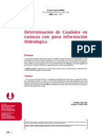 Determinación de Caudales en Cuencas Con Poco Información Hidrológica