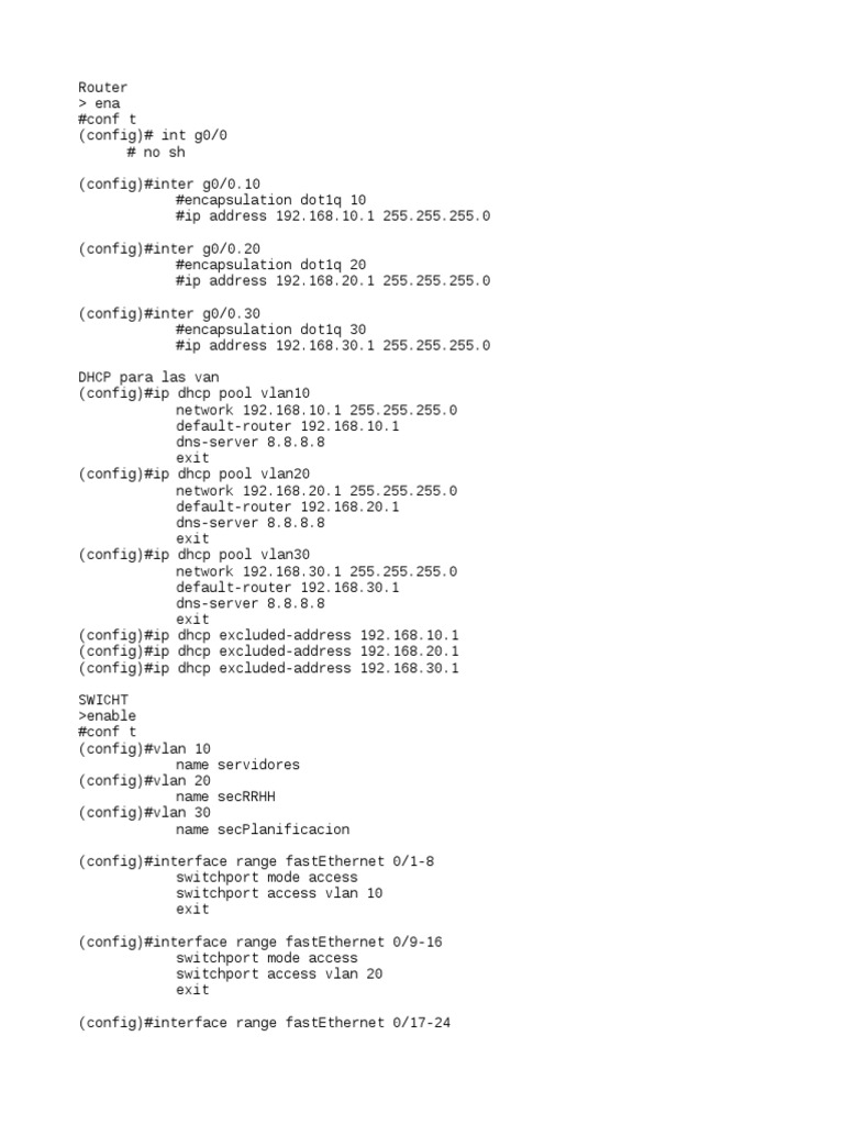 Router and Switch VLAN Configuration Guide | PDF