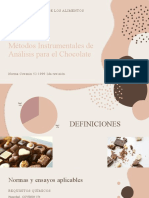 Métodos Instrumentales de Análisis para El Chocolate