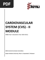 Cardiovascular System (CVS) - Ii: MBBS Year-3 (Academic Year 2020-2021)