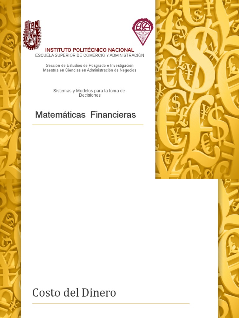 Matematicas Financieras | PDF | Interés | Dinero