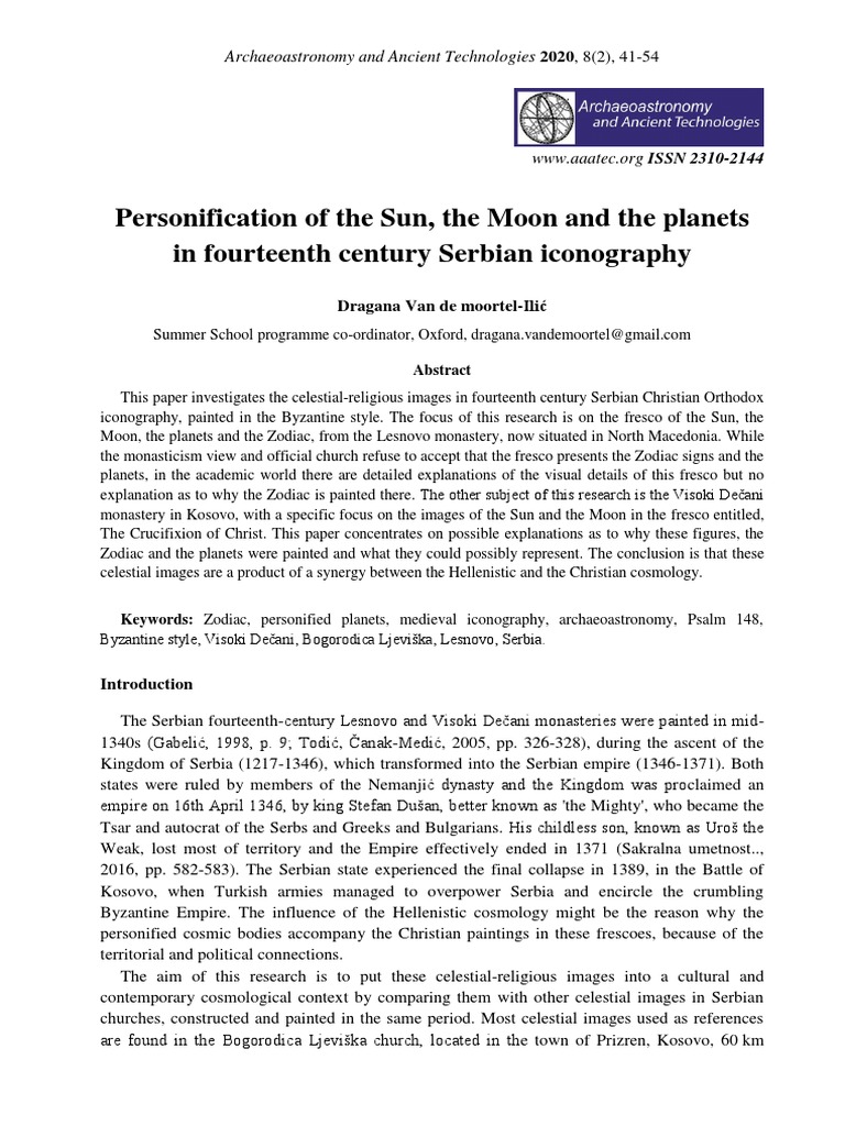 Personification of The Sun The Moon and The Planets in Fourteenth ...