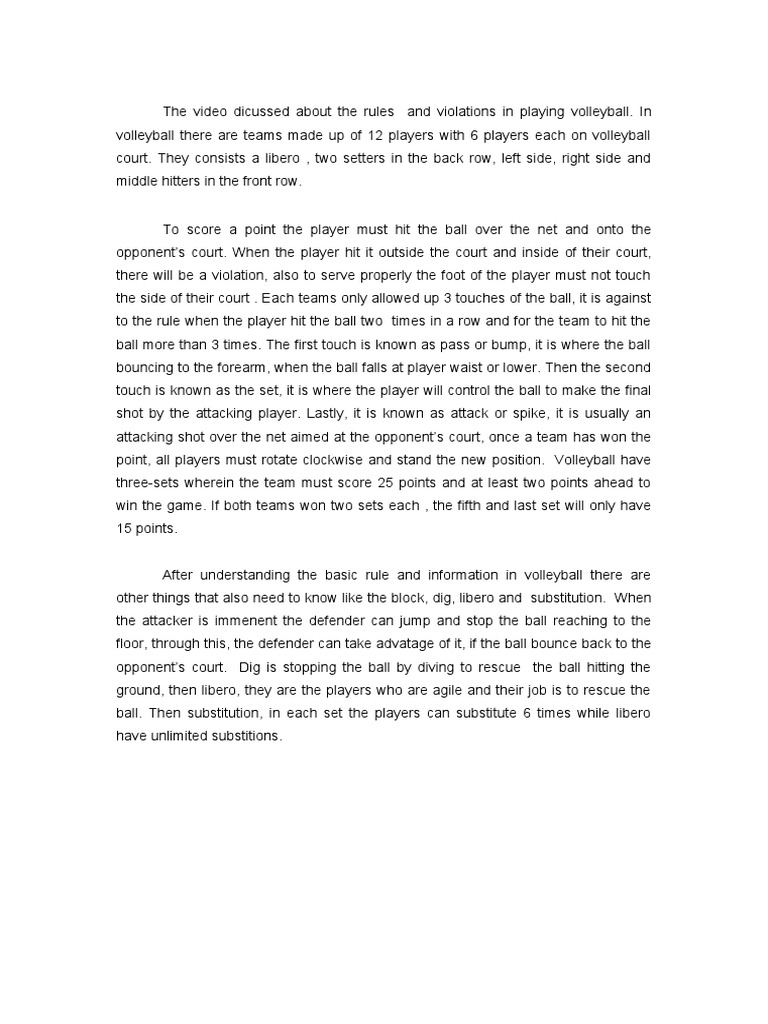 Reflection Volleyball PDF