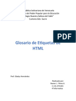 Glosario de Etiquetas de HTML (Romer Pérez 4 Informatica)