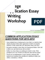 College Application Essay Writing Workshop