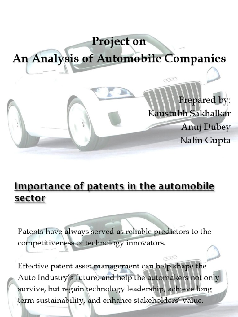 Automaker Patent Analysis Report | PDF | Patent | Automotive Industry