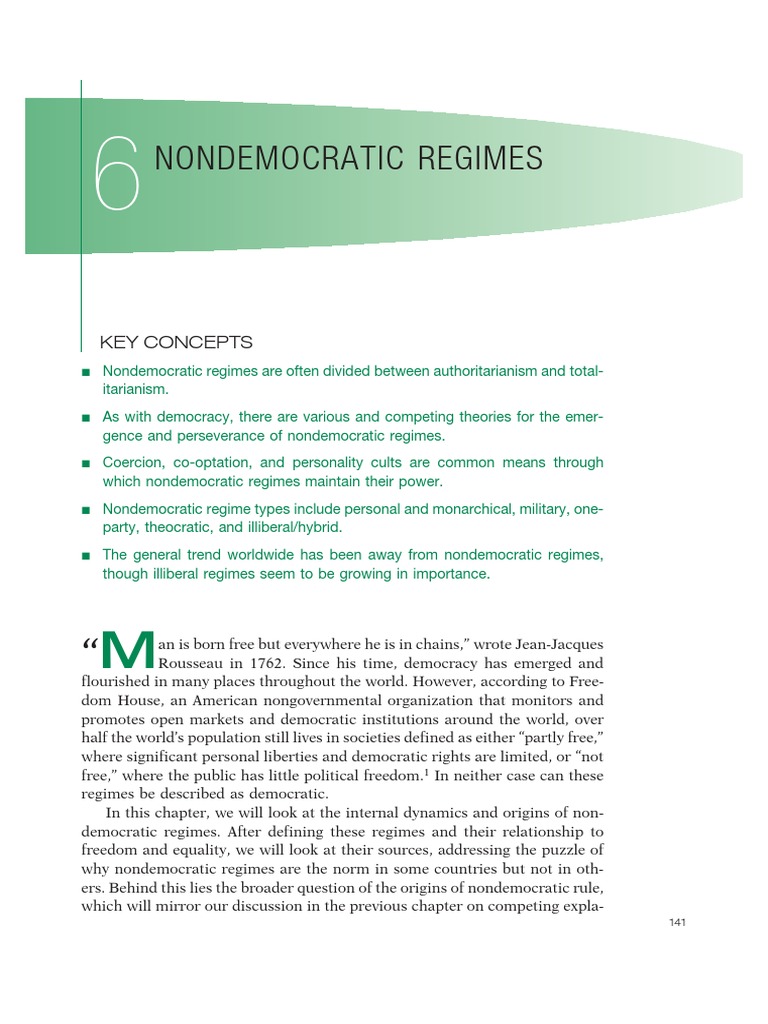 Ch06 Nondemocratic Regimes | PDF | Totalitarianism | Democracy