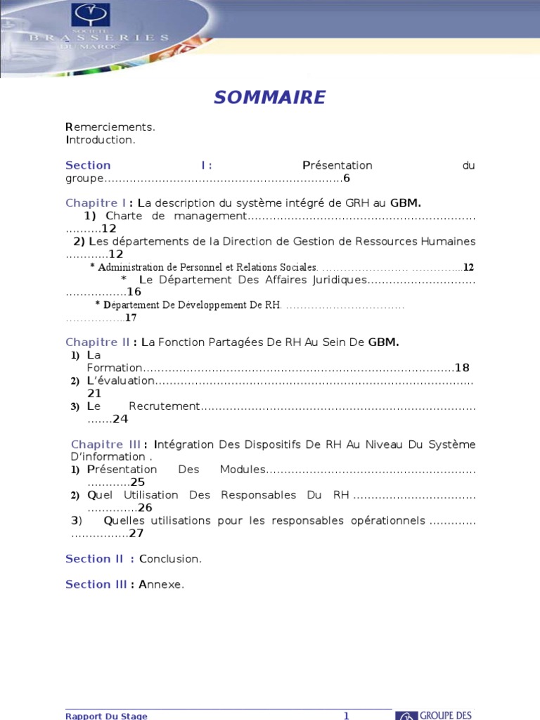 Exemple De Rapport De Stage Pour Titularisation Rapport Du Stage Smb2 | PDF | Gestion des ressources humaines | Recrutement