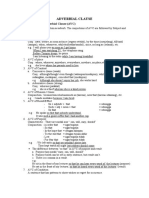 Adverbial Clause Types and Structures