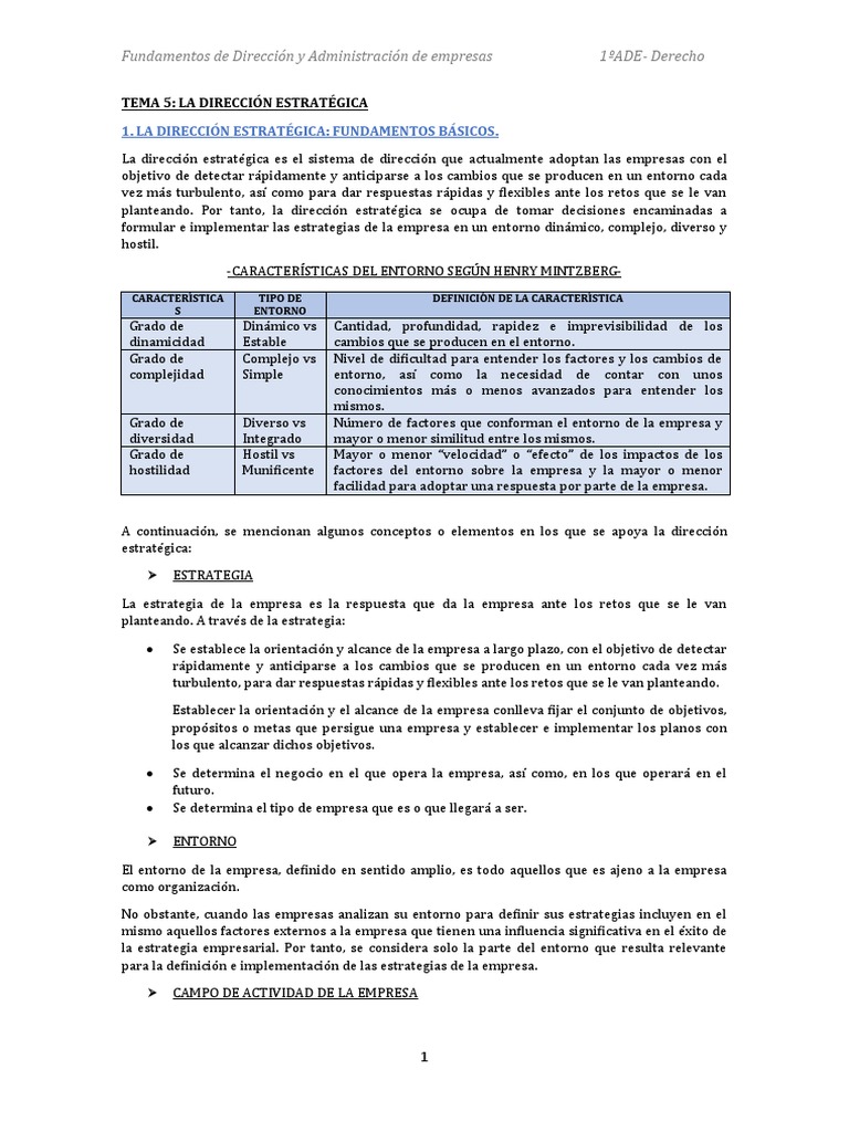 Apuntes Tema 5 | PDF | Mercado (economía) | Ventaja competitiva