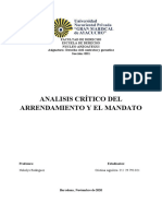 Análisis Arrendamiento y Mandato