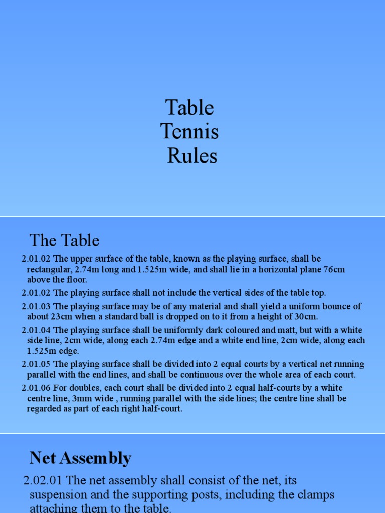 Table Tennis Rules PDF Natural Rubber Fibers