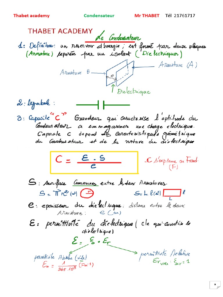 Thabet Academy : Condensateur RC | PDF | Circuit électrique | Conception