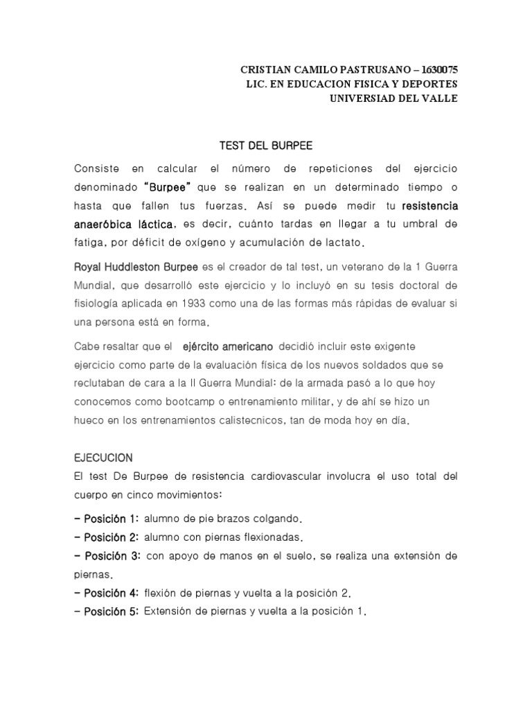 Test de Burpee | PDF