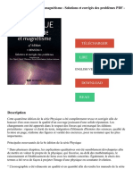Physique 2 - Electricité Et Magnétisme - Solutions Et Corrigés Des Problèmes PDF - Télécharger, Lire