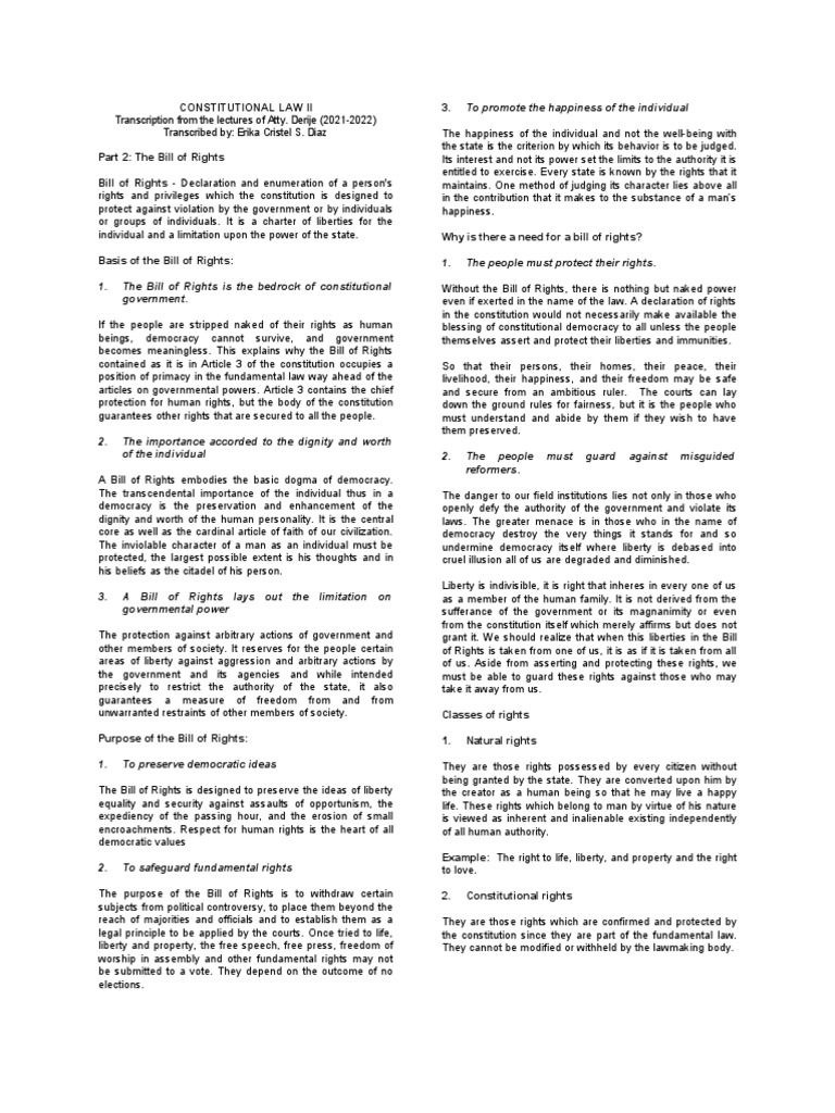 Part 2 The Bill Of Rights Download Free Pdf Rights Liberty