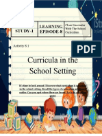 Curricula in The School Setting: Field Study-1 Learning Episode-8
