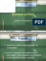 Business Letters: Letter of Complaint