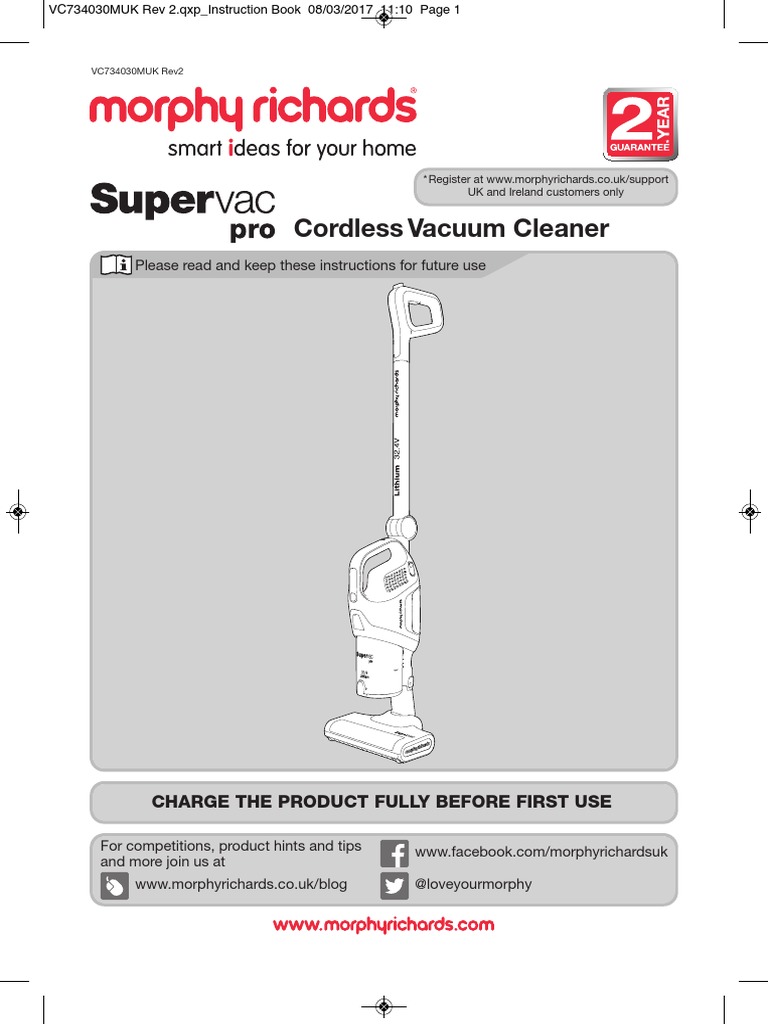 A Guide to Using Morphy Richards Cordless Vacuum Cleaner Model