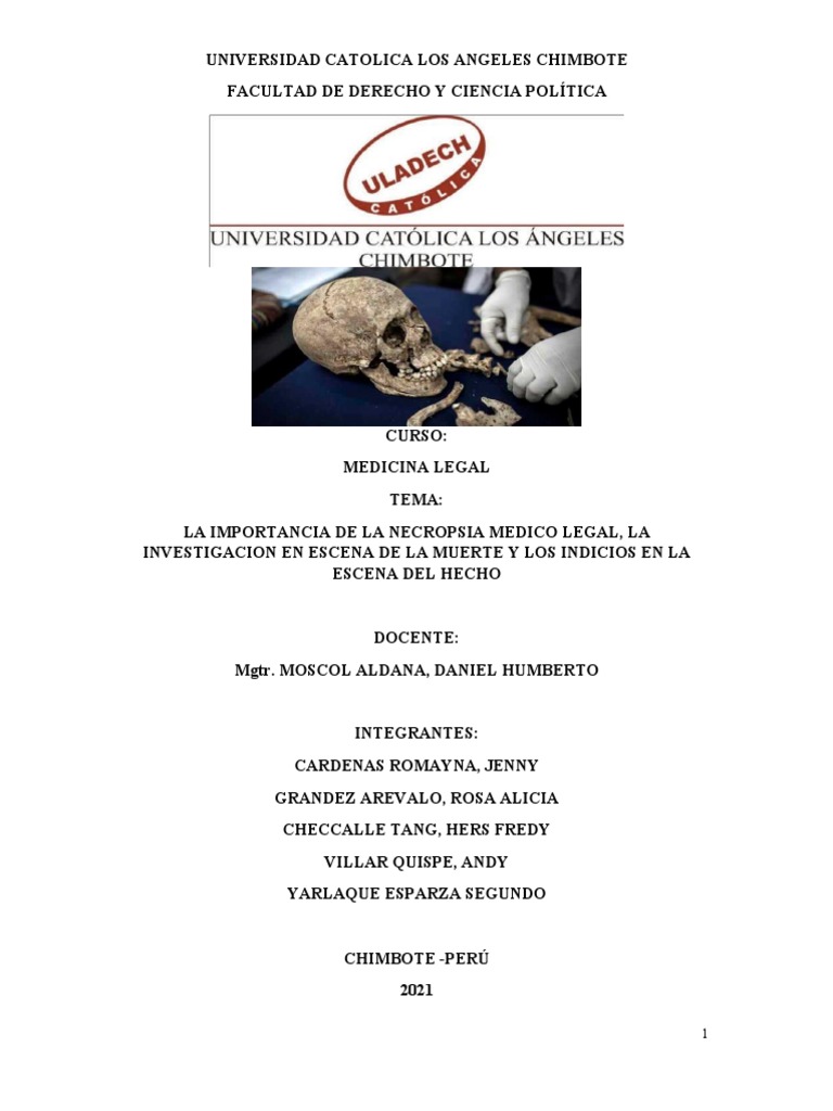 Importancia de la Necropsia Médico Legal | PDF | Muerte ...