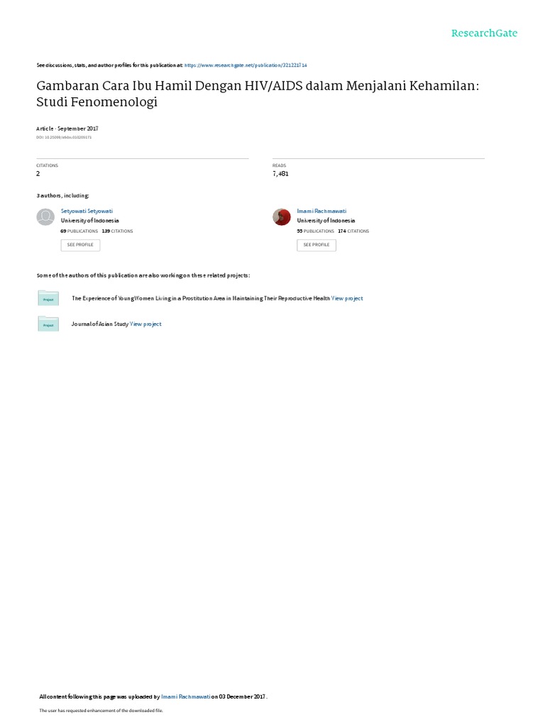 Gambaran Cara Ibu Hamil Dengan HIVAIDS Dalam Menja | PDF | Hiv/Aids ...