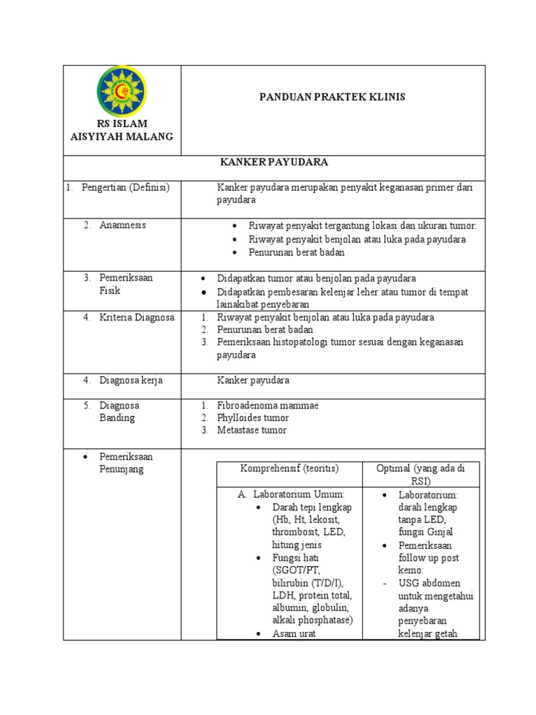 Panduan Praktek Klinis Kanker Payudara Pdf