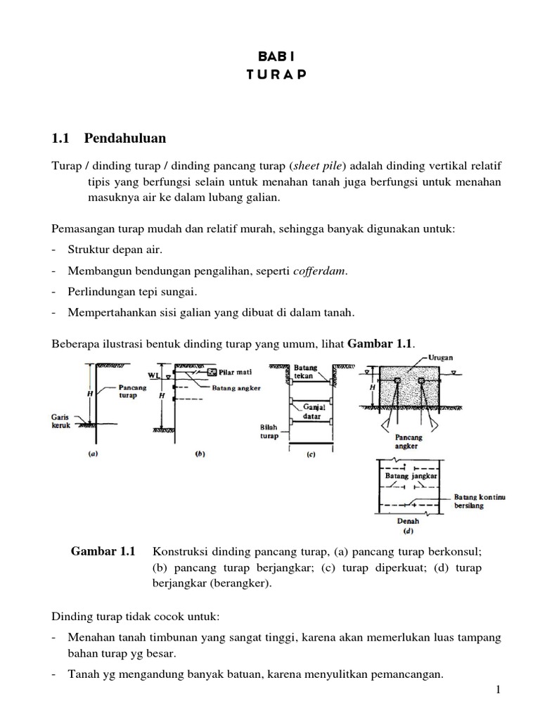 Jenis Dan Perancangan Dinding Turap Pdf