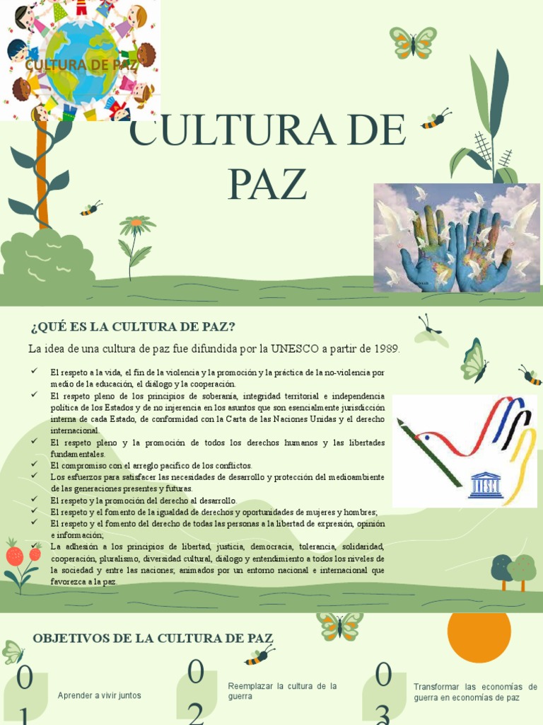 Cultura de Paz: Principios y Valores | PDF | Paz | Derechos humanos