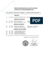 Rol de Servicio Das Cajatambo Del 19 Al 20 Nov