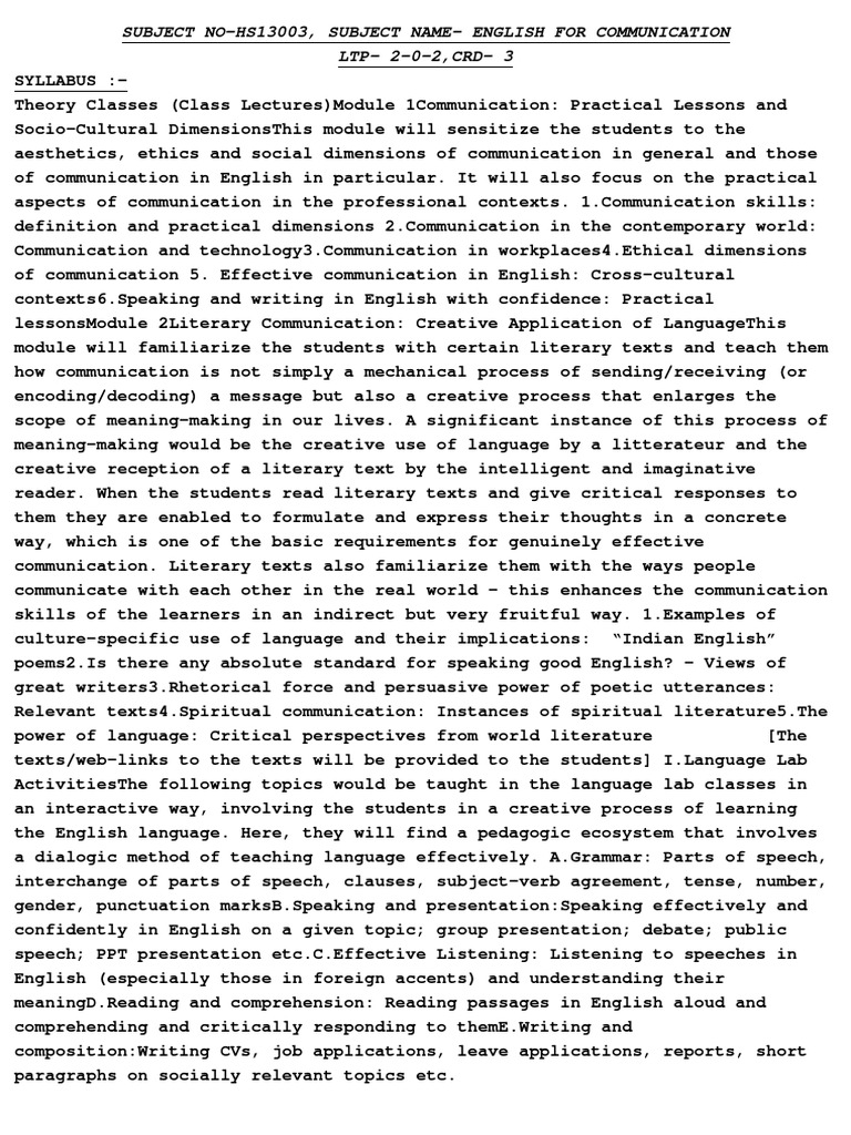 English For Communication | PDF | Communication | English Language
