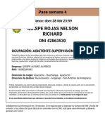 Pase semana 4 para traslado entre Ayacucho y Huancavelica