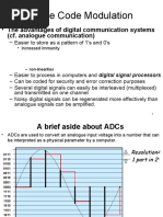 Pulse Code Modulation: (Cf. Analogue Communication)