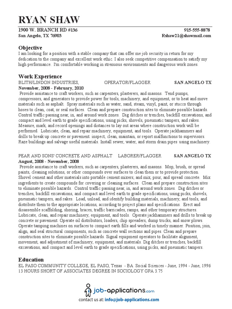 Bad Resume Example | PDF | Concrete | Economic Sectors