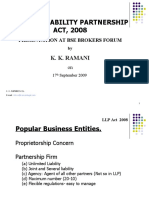 Limited Liability Partnership ACT, 2008: K. K. Ramani