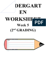 Kindergart EN Worksheet: Week 5 (2 Grading)