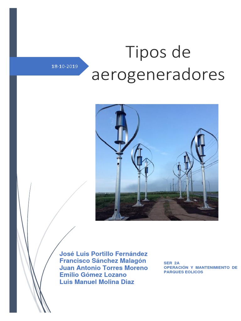 Tipos de Aerogeneradores | PDF | Turbina eólica | Energía eólica