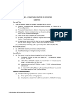 Paper - 1: Principles & Practice of Accounting Questions True and False