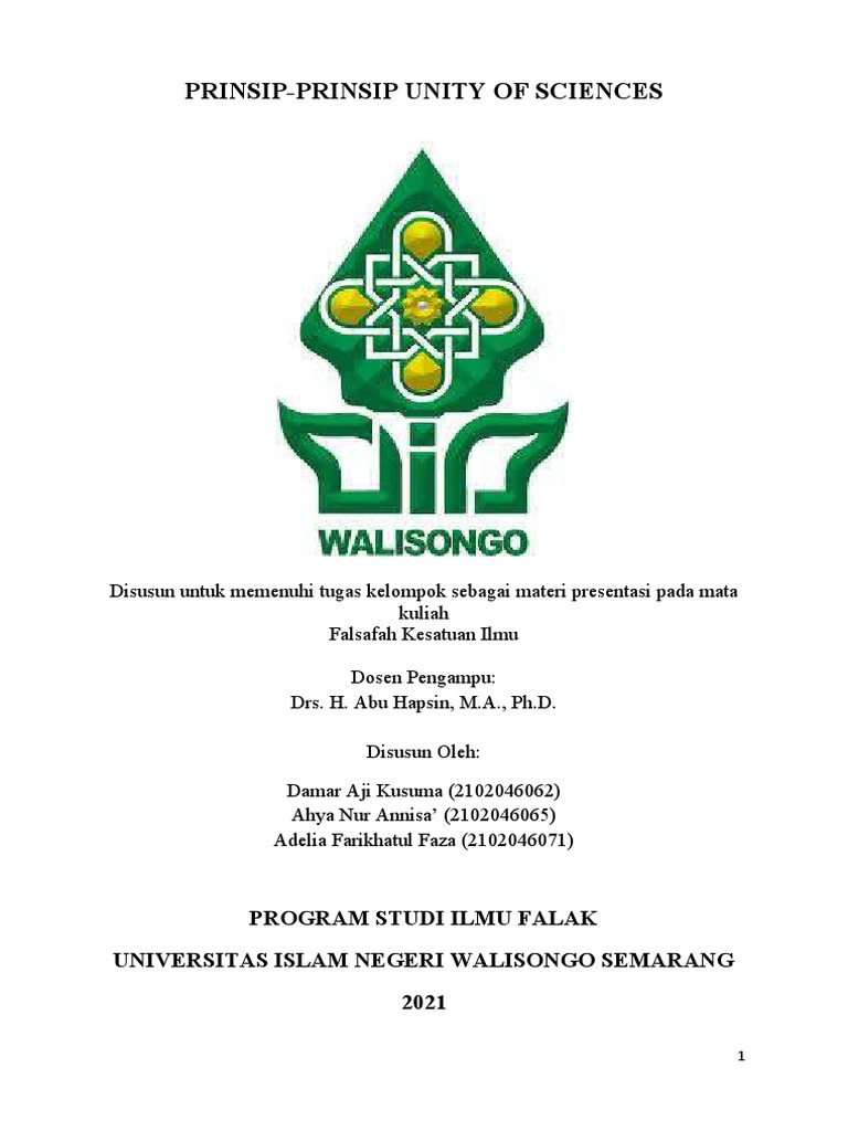 Prinsip Unity of Sciences dalam Ilmu | PDF | Ilmu Sosial | Sains ...