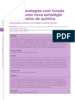 Usando Analogias Com Função Criativa - Uma Nova Estratégia para o Ensino de Química