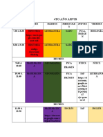 Horarios 4to año Arvis y Eya