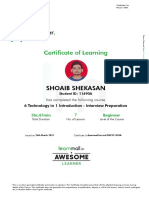 Certificate of Learning: Shoaib Shekasan