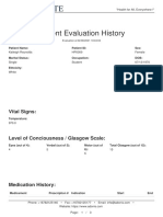 Patient Evaluation History: Vital Signs