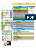 Calendário escolar com datas de avaliações e recuperações