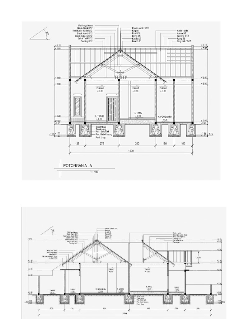 Contoh Gambar Potongan | PDF